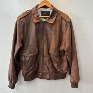 Vintage Exploration by Adler B-90 Distressed Leather Bomber Jacket Korea M/L